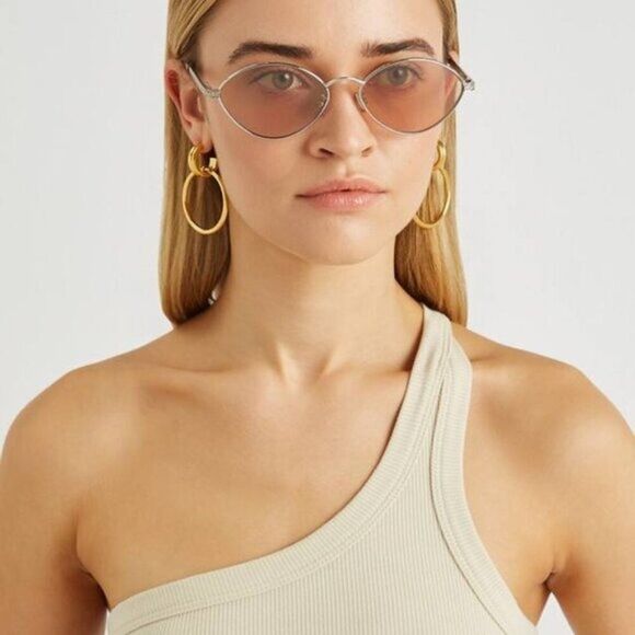 🕶️ New Jimmy Choo SONNY/S 9F6/2S Sunglasses - Peach Palladium Pink Frame - Picture 1 of 14